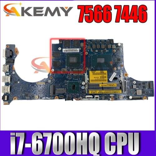 100% working for dell 7566 7446 laptop motherboard with i7-6700HQ cpu 0JYC14 JYC14 CN-0JYC14 BCV00 LA-D991P working good
