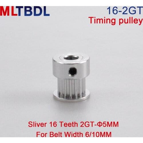 Arc GT 16 teeth 2GT Timing Pulley Bore 5mm for GT2 Open Synchronous belt width 6mm/10mm small backlash 16Teeth 16T