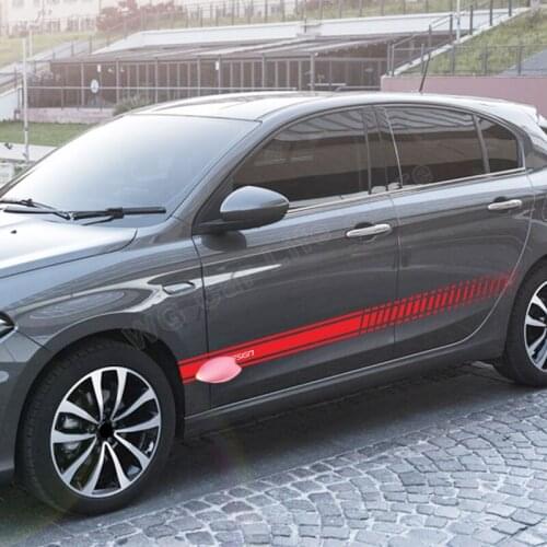 2 Pcs Car Stickers for Fiat S-Design Car Stylish Vinyl Flim Decals Sports Long Styling Skirt Sticker Decoration Accessories