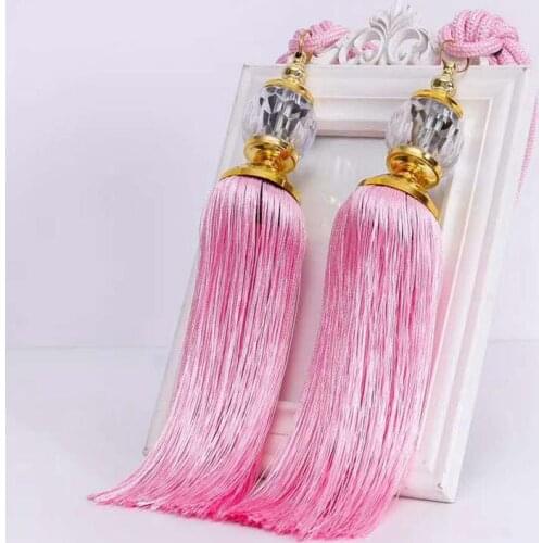 2Pcs/Pair Crystal Beads Balls Curtain Hanging Belt Curtains Tassels Curtain Tiebacks Bandages Brushes Curtain Accessories