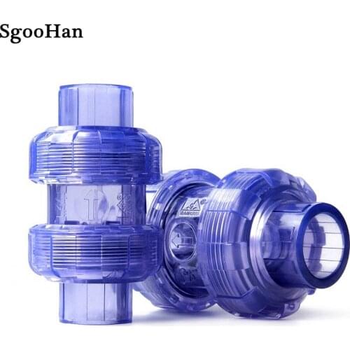 20mm~63mm UPVC Check Valve Transparent Pipe Adapter Fittings Garden Irrigation System Aquarium Fish Tank Non Return Connector