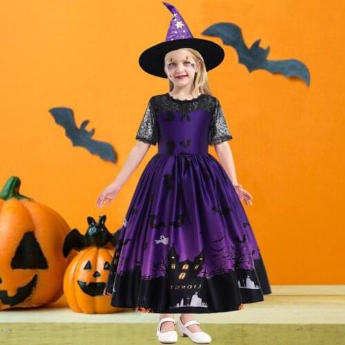 2021 Free Hat Carnival Cosplay Halloween Dress For Kids Girls Children Costume Girl Party Princess Dresses Disfraz Vestidos Gown