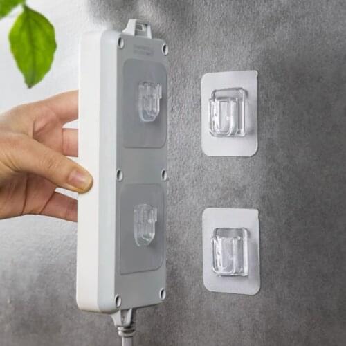 5/10 Pairs Double-Sided Kitchen Wall Hooks Socket Holder Multifunctional Suction Cup Bathroom Transparent Waterproof Door Hook