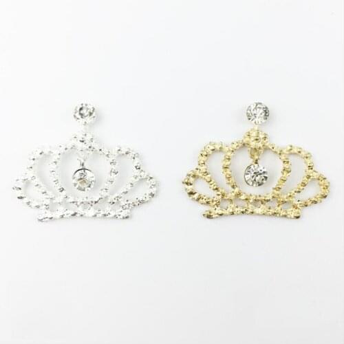 50pcs Crown Strass Crystal Rhinestone Buckle Wedding Decor Brides Hair Accessories Flatback Jewelry Hairpin Garment Bag Ornament