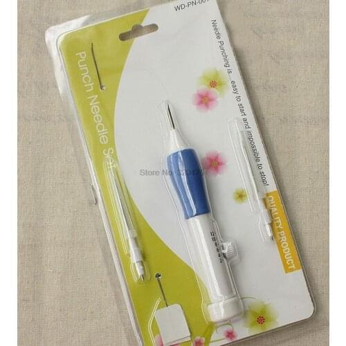 500pcs Embroidery Pen Punch Needle Set Craft DIY Embroidery Punch Needles Handle Sewing Accessories Tool 3 Needles1.3/1.6/2.2mm