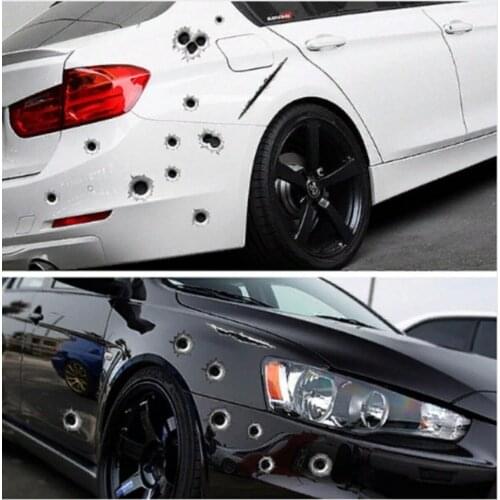 Vehicle Sticker Bullet And Auto Sticker Wound Hole Shaped 3D View Universal