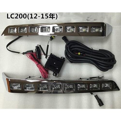 Osmrk Led drl daytime running lights fog lamp +front side bumper light for Toyota Land Cruiser LC200URJ202GRJ200 4000 4600