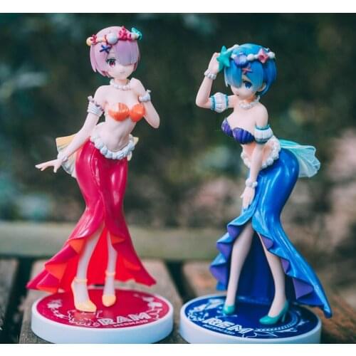 Original Japanese anime figure Re: Life a Different World from Zero Rem Ram Mermaid Action Figures toys Anime figure Toys