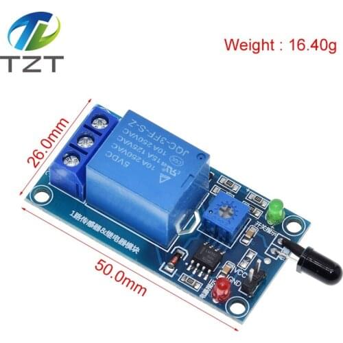 IR Infrared 1 Channel 5V 12V Flame Detection Sensor Module Fire Alarm Sensor Relay Module For Arduino