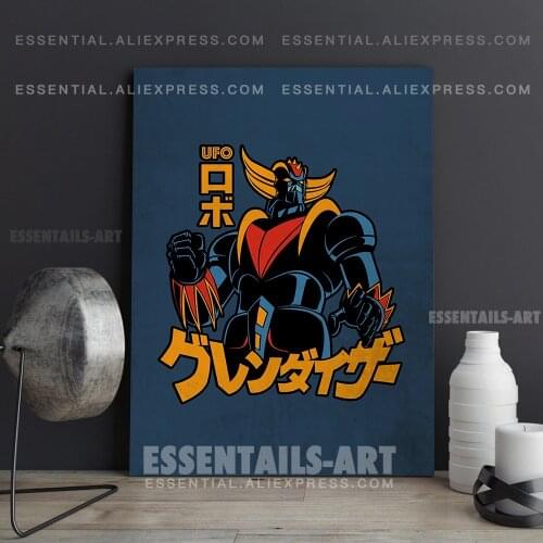 Grendizer Face Retro Anime Poster Canvas Wall Art Painting Decor Pictures Bedroom Study Living Room Home Decoration Prints
