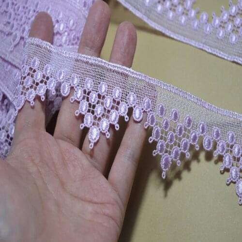 2Y Lace NEW beautiful purple floral Trim with Design for Wedding Bridal,Garment Decoration 17122403
