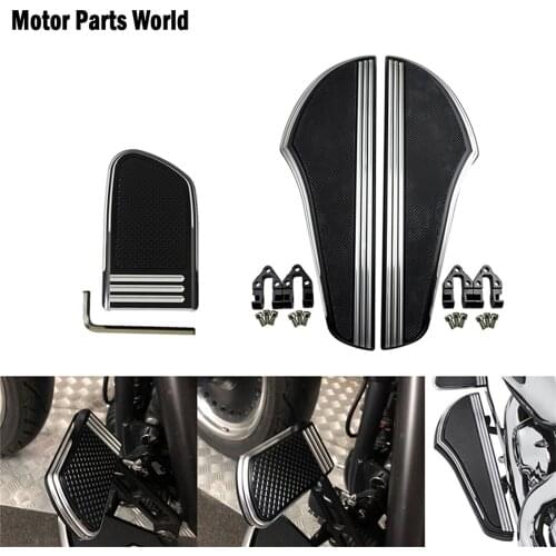 Motorcycle CNC Front Driver Foot Pegs Floorboard W/ Brake Pedal Pad Cover For Harley Electra Glide FLHT Heritage Softail Fat boy