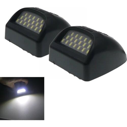 2pcs Truck 18-SMD License Plate Lights For Chevrolet Chevy GMC Sierra Avalanche Silverado Tahoe Suburban 1500 2500 3500 Car