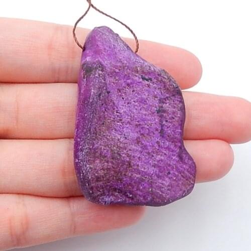 African Purple Jasper fashion pendants Bead,Semi-precious stones jewelry accessories,47x33x15mm,15.5g