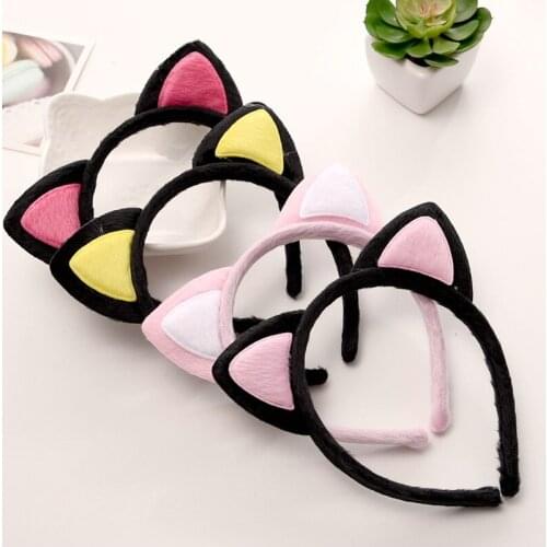 Lovely Candy Colors Cat Fox Ears Fluff Headband Cute Women Girls Children Fantastic Festival Hair Accessories Head Band 2Pcs/Lot