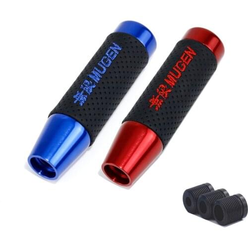 Jdm style MUGEN Shift Gear Knob 13cm Aluminum Leather Universal Manual Automatic Shifter Lever Car Sports Racing Tuning