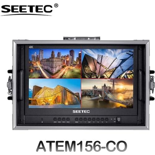 SEETEC 15.6" ATEM156-CO 4K HDMI Multiview Carry-on Portable Live Streaming Broadcast Director Monitor for ATEM Mini Mixer Pro