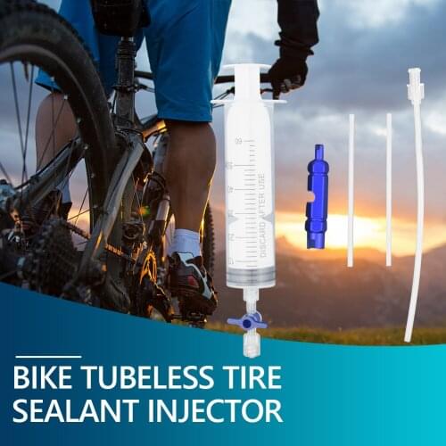 Bicycle Tubeless Tire Liquid Injection Tool MTB Road Bike 60ml Syringe Rubber Hose Kit Bicycle Repair Tool Kit Cycling Accessory