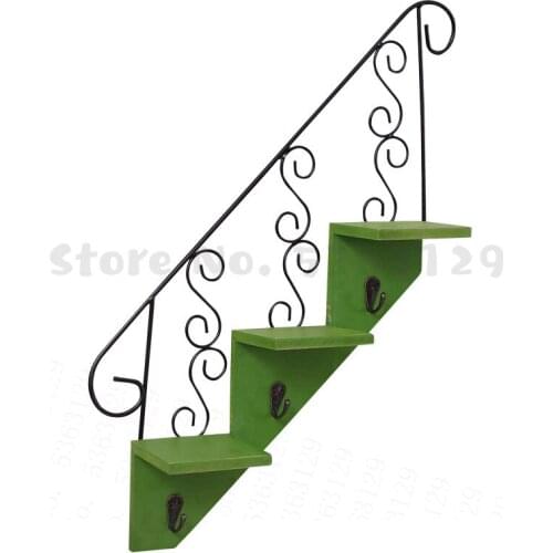 Scandinavian Wind Restaurant Wall Decoration Wall Hanging Hook Shelf Iron Flower Shelf Flower Pot Shelf Staircase WJ916