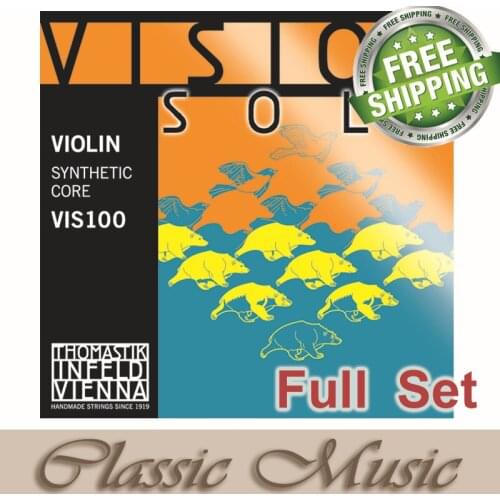 Thomastik Vision Solo Violin Strings(VIS100) - Set Aluminum D ,Freeshipping!Full set (G,D,A,E) ,4/4 Medium. Made in Austria