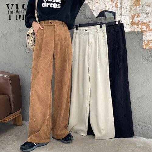 YORNMONA Women's Corduroy Trousers