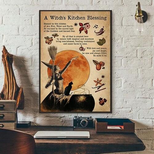 Kitchen Witchery Funny Posters and Prints Decoration Canvas Wall Pictures Witches Magic Knowledge Art Painting Gifts Home Decor