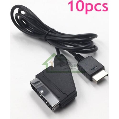 10pcs E-house 1.8M RGB SCART Cable TV AV Lead for Playstation PS1 PS2 PS3 Game Consoles