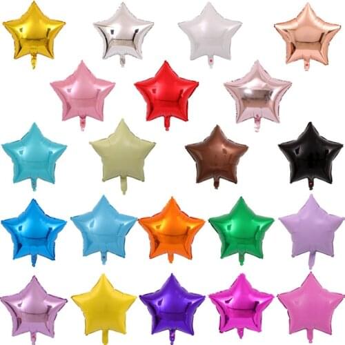 10pcs Wedding Decorations Baloon 18inch Star Heart Shape Aluminum Foil Balloons Baby Shower Happy Birthday Party Decor Globos