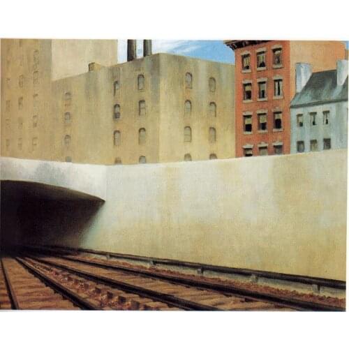 100% handmade Oil Painting reproduction on linen canvas,Approaching the city by Edward Hopper,Free Shipping,High Quality