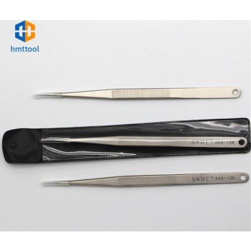18CM AAA-18K Anti-Static Stainless Steel Precision Tweezers Electronic Pointed Straight Tweezer For Phone Repair Tools