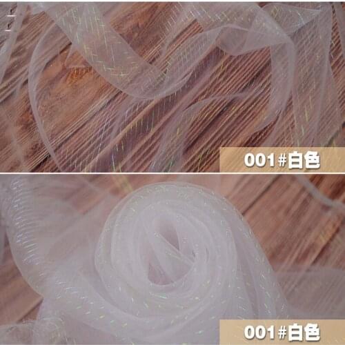2018 Direct Selling Colorful stripe organza/stage cloth/performance glass organza/laser wedding decoration organza fabric
