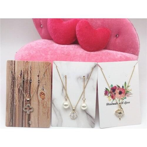 24Pcs 9*6cm Paper Jewelry Packing Cards Necklace Card Handmade Set Pendant Earring&Stud Ear Display Card