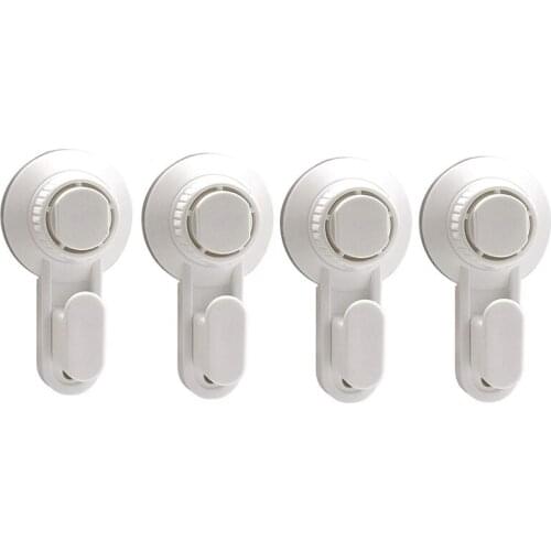4 Pack Suction Cup Hooks Reusable Utility Hooks Waterproof and Oilproof Bathroom Kitchen Heavy Duty Hooks White