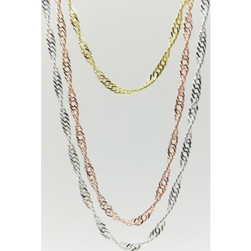 5pcs/lot Wholesale Silver-plated /Gold /Rose Gold Color Water Wave Necklace Chains for Women Party Wedding Fashion Jewelry