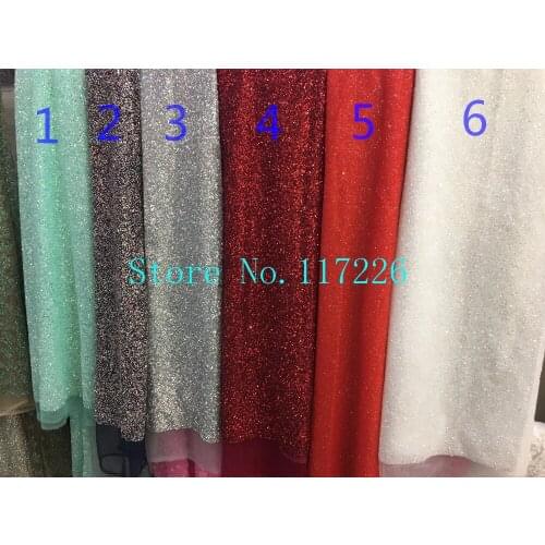 6 colors option New design glued print glitter tulle african Indian lace fabric JRB-121774-6 for wedding dress