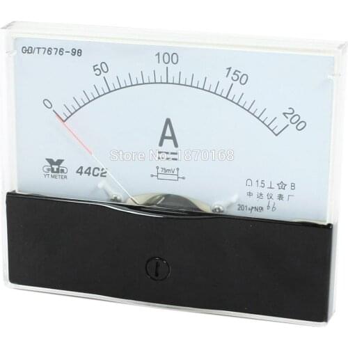 44C2 DC 1A 2A 3A 5A 10A 15A 20A 30A 50A 75A 100A 150A 200A 300A 500A1K Analog Panel AMP Current Meter Ammeter Amperemeter Gauge