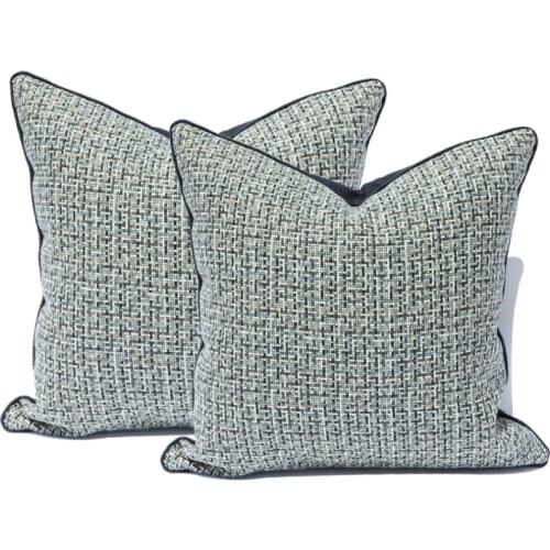 DUNXDECO Cushion Cover Decorative Pillow Case Modern Simple Black Blue Weaving Artistic Geometric Room Sofa Chair Bedding