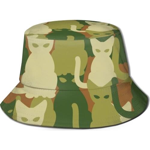 CINESSD 2021 New Fishermans Hat Unisex Bob Cap Military Cats Army Camouflage Hip Hop Gorros Panama Windproof outdoor Bucket Hat