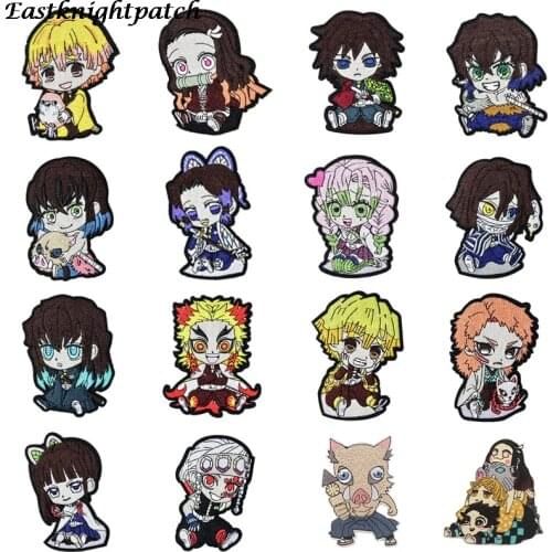 E2451 Anime Iron on Patches Clothing Para DIY Cute Embroidered Badges Sewing Applique Patchworks Kids Stickers Patch