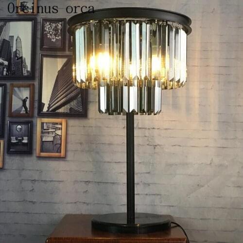 European luxury crystal table lamp bedroom bedside lamp American modern minimalist creative crystal crystal lamp free shipping