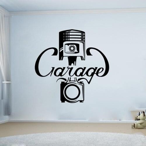 Garage Piston Repair Door Wall Sticker Auto Car Service Valve Mechanic Tool Business Wall Decal Vinyl Studio Home Decor 6877