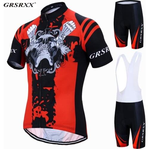 GRSRXX Cycling Jersey Set 2021 Summer Mens Bicycle 5D Gel Pad Cycling Jersey Bike Shorts Cycling Bib Pants Quick Drying Jersey