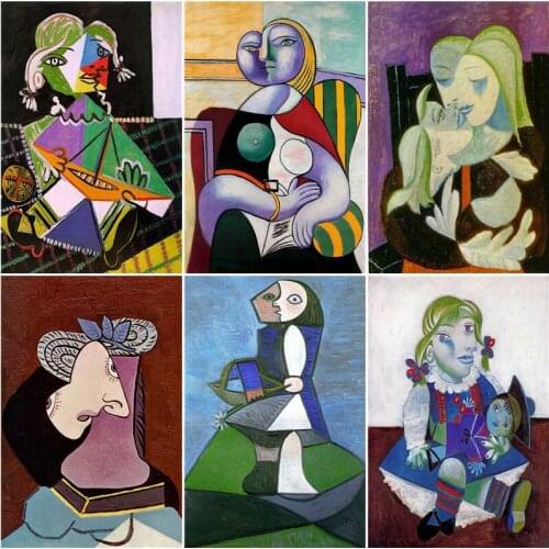 5D DIY Famous Picasso Painting Figure Series Full Square Circle Embroidery Painting Rhinestone Home Decoration Painting Art