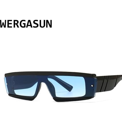 WERGASUN Square Sun Glasses Luxury Brand Travel Small Rectangle Sunglasses Men Women Vintage Retro Oculos Lunette De Soleil