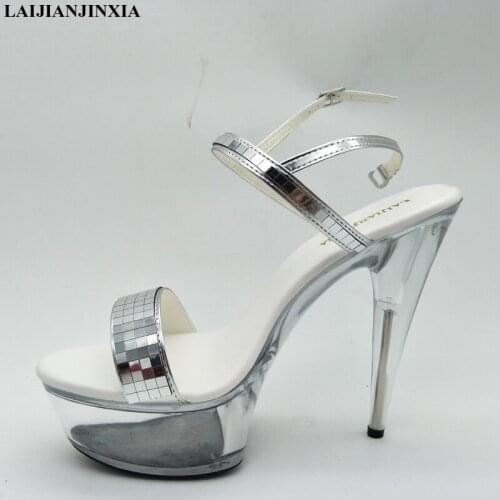 LAIJIANJINXIA Direct Selling Adhesive Tenis Feminino Sandals Women Low Price 15cm High-heeled Shoes Stripper Dance Shoes H-249