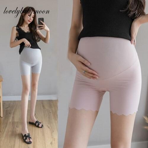 Woman Maternity Leggings Short Length Soft Adjustable Waist Pregnant Pregnancy Clothes Pants Waist Soft Breathable Safety Pants