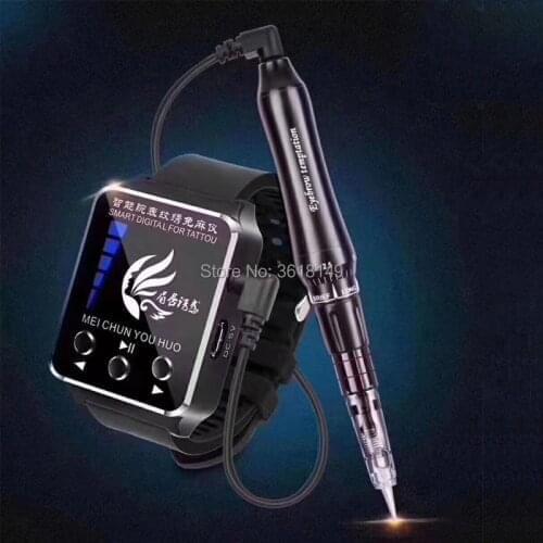 Digital Linen-free Tattoo Machine for Eyebrow Lip Smart Watch Embroridery Pen Machine for Anesthesia-free Needle Microbrading