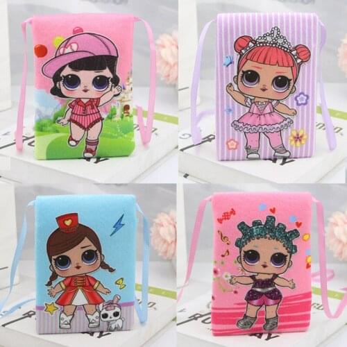M398 Korean Version Mini Childrens Small Bag Cute Doll Cartoon Skew Pocket Wholesale