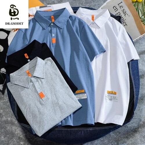GSODET Mens T-Shirt Cotton Simple Polo Short Sleeve Handsome Half Sleeve Mens Casual LooseTops