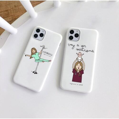 Nurse Medical Medicine Health Heart TPU Soft Phone Case For iPhone 11Pro 12pro MAX 7 8 Plus SE XS Max 12mini Matte white Cover